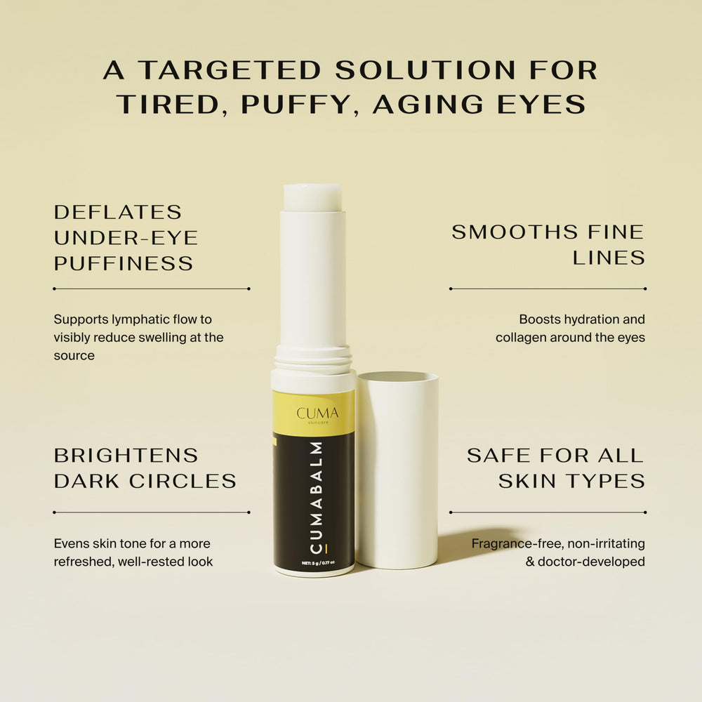 CumaBalm cream texture highlights smooth, quick absorption for morning routines.
