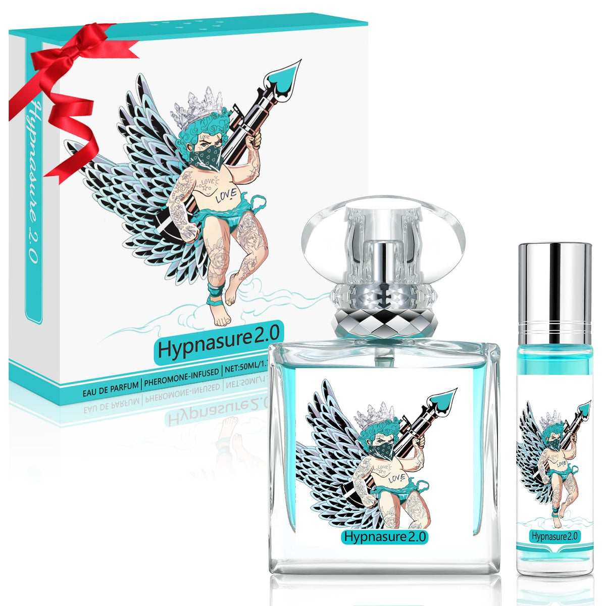 Cupidaura Original pheromone cologne bottle shown for all-day confidence and attraction.