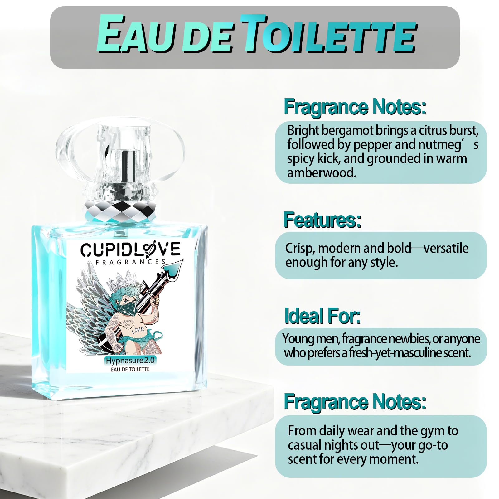 Cupidlove Eau de Toilette bergamot-note close-up highlighting citrus opening.