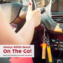 Cupoita lip balm keychain attachment keeps your balm within reach.