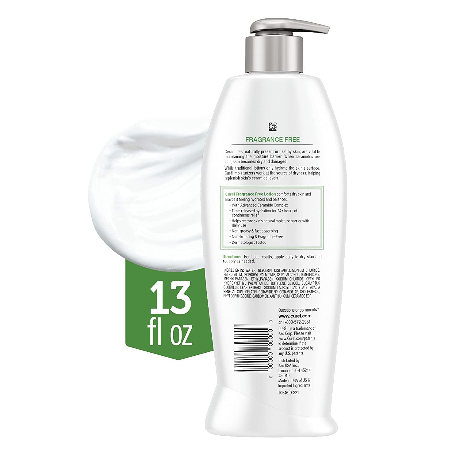 Curel packaging box and 3-pack display emphasizes value and convenience