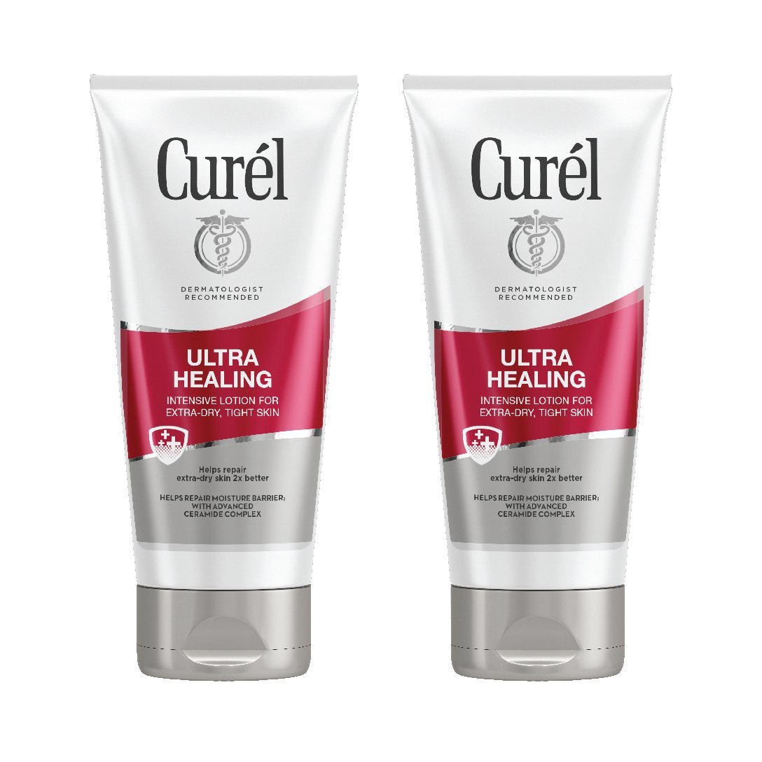 Curél Ultra Healing Body Lotion bottle front showing ceramide complex for intense dry skin relief