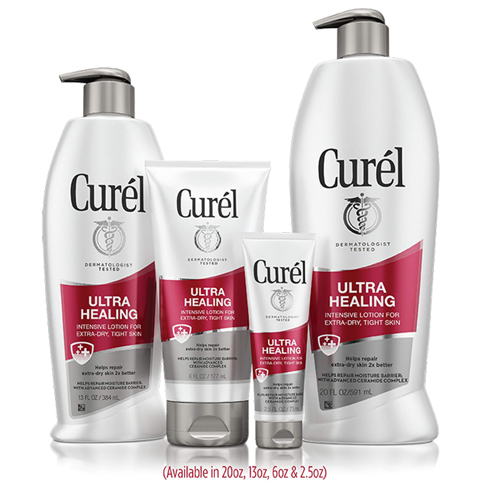 Curél Ultra Healing two-pack packaging on display for lasting moisture