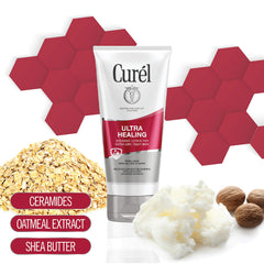 Close-up of Curél lotion texture highlighting rich hydration with ceramides