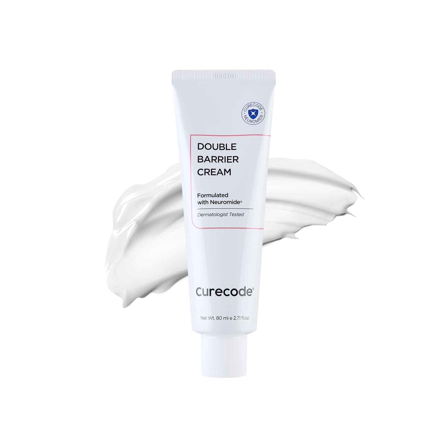 CURECODE Double Barrier Cream bottle with pump for easy daily use on sensitive skin.
