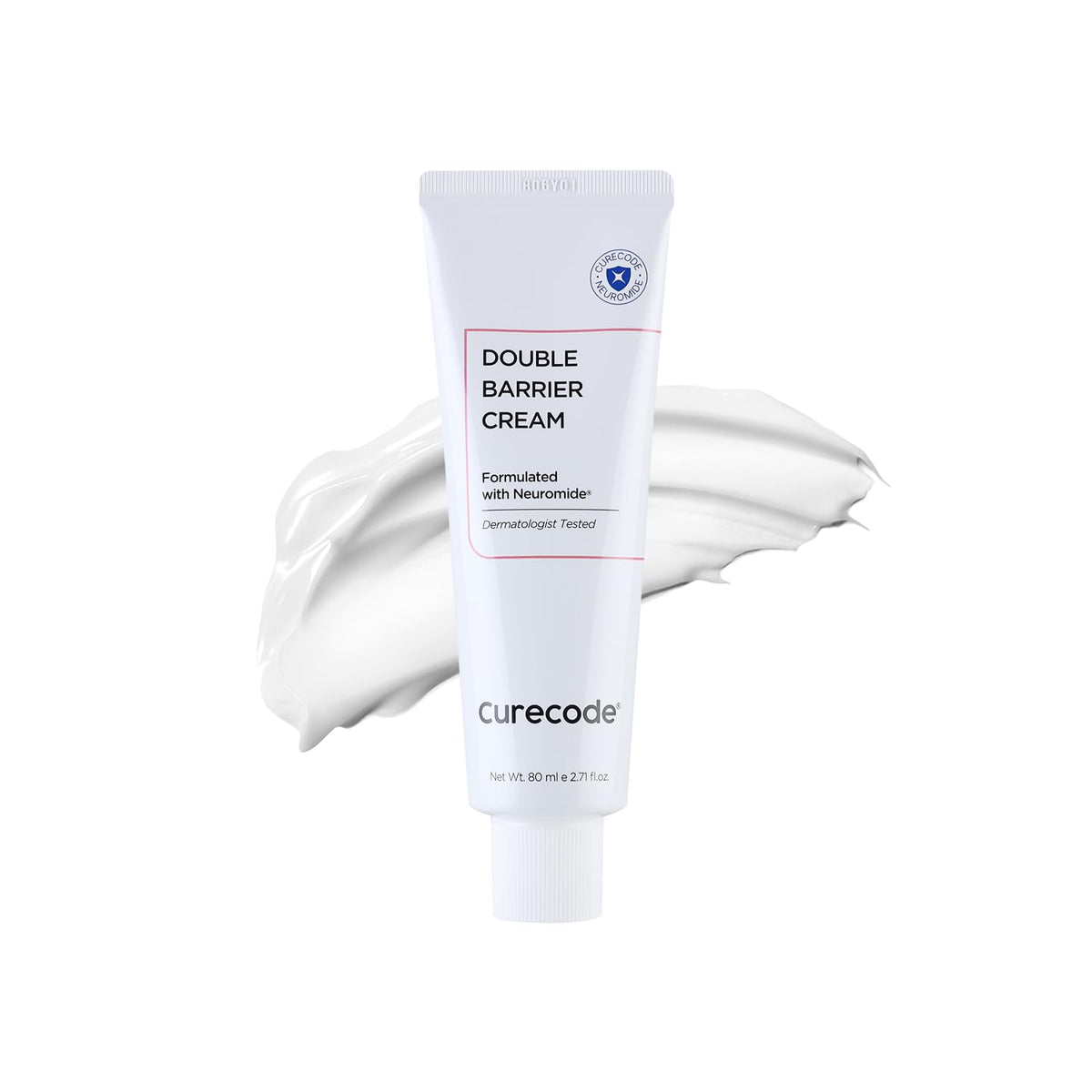 CURECODE Double Barrier Cream bottle with pump for easy daily use on sensitive skin.