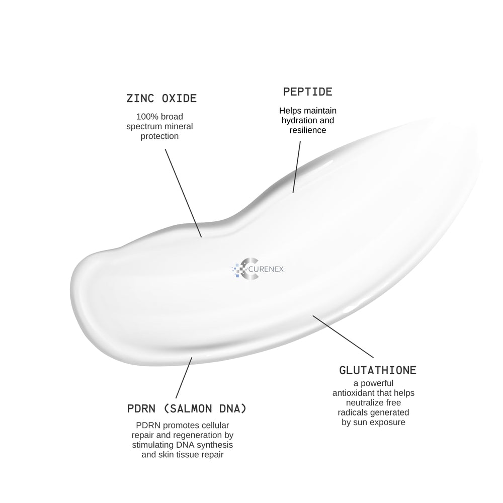 CURENEX Daily Sheer sunscreen packaging highlights the product's protective design.