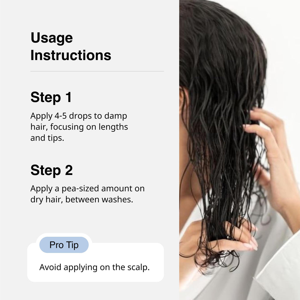 Cureskin Smooth and Shine on damp hair illustrating detangling ease