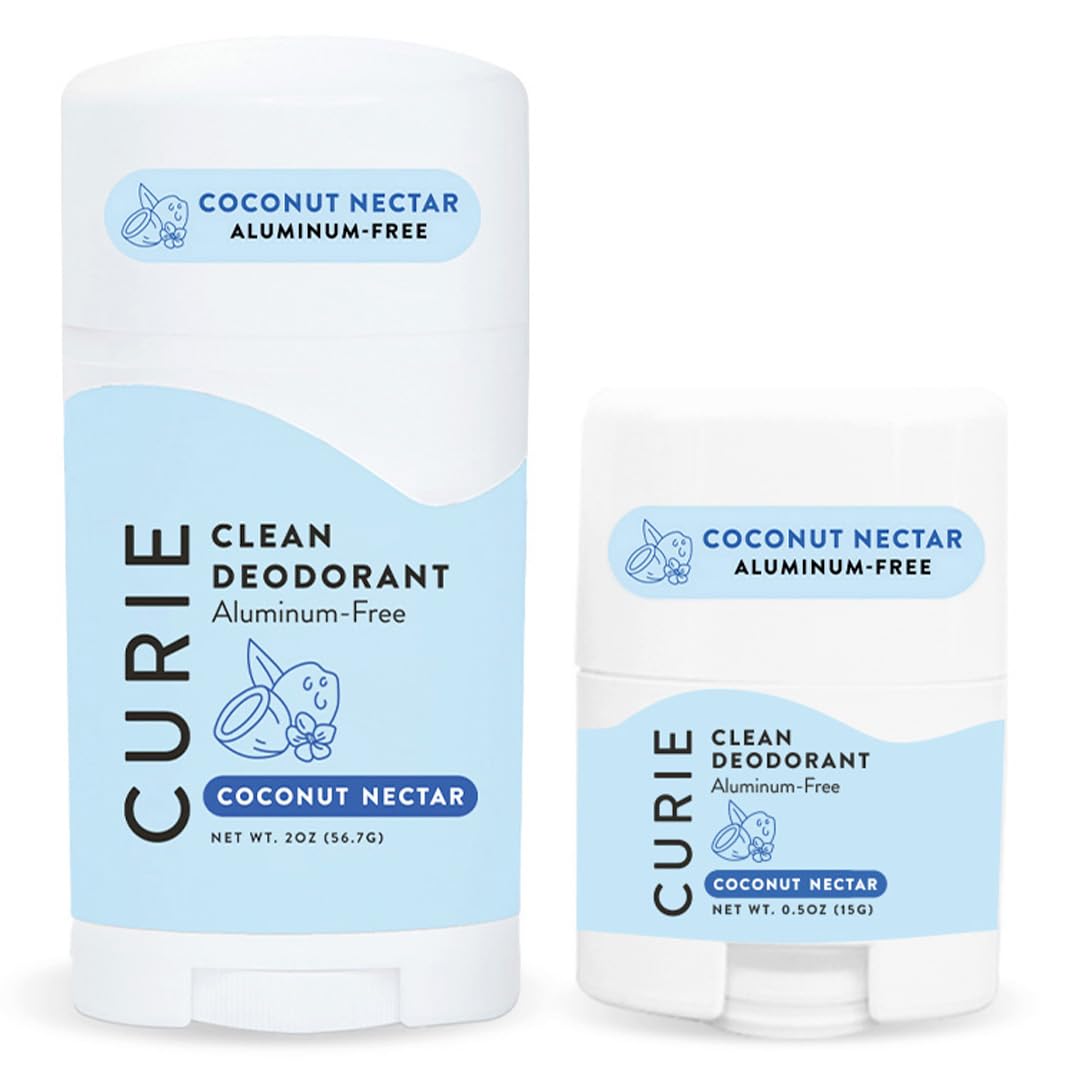 Curie Coconut Nectar deodorant stick ideal for daily freshness with aluminum-free protection.