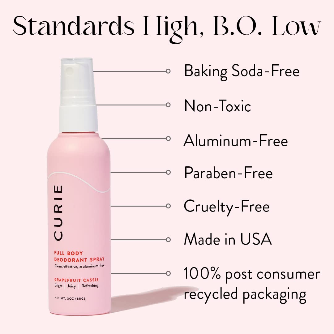 Cruelty-free certifications logo on Curie packaging