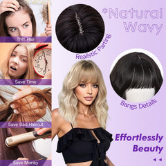 CURLCRAZY bangs wig offers daily-use style versatility.