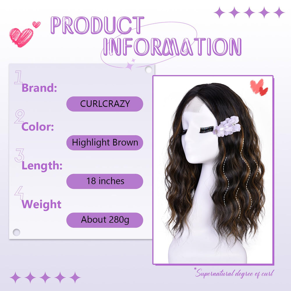 Curlcrazy natural waves highlight realistic texture for various looks.