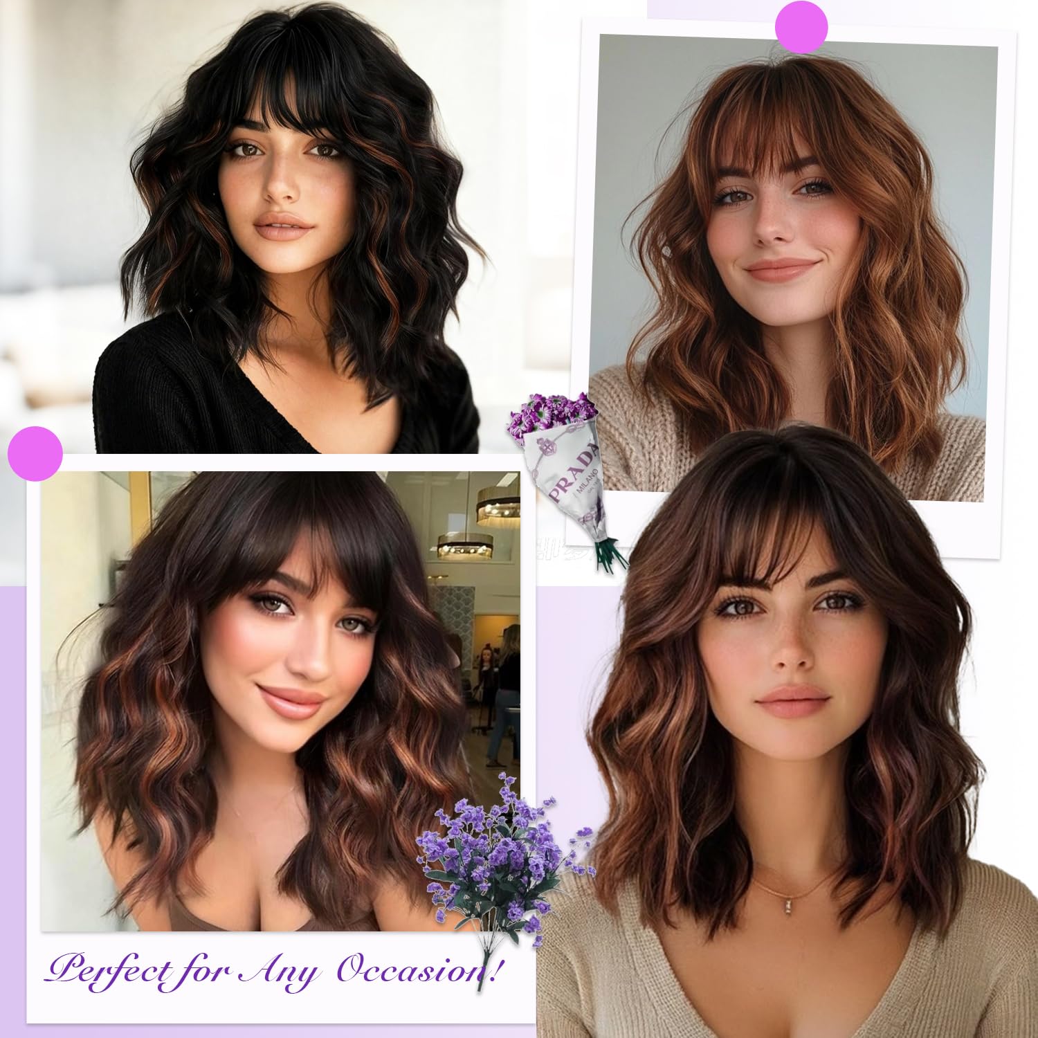 All skin tones friendly CURLCRAZY short wig with versatile styling