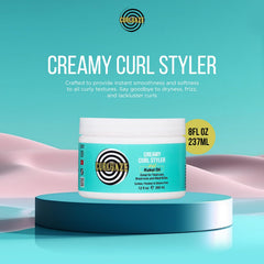 Curldaze Kukui Oil Creamy Curl Styler dispensing pump for easy application