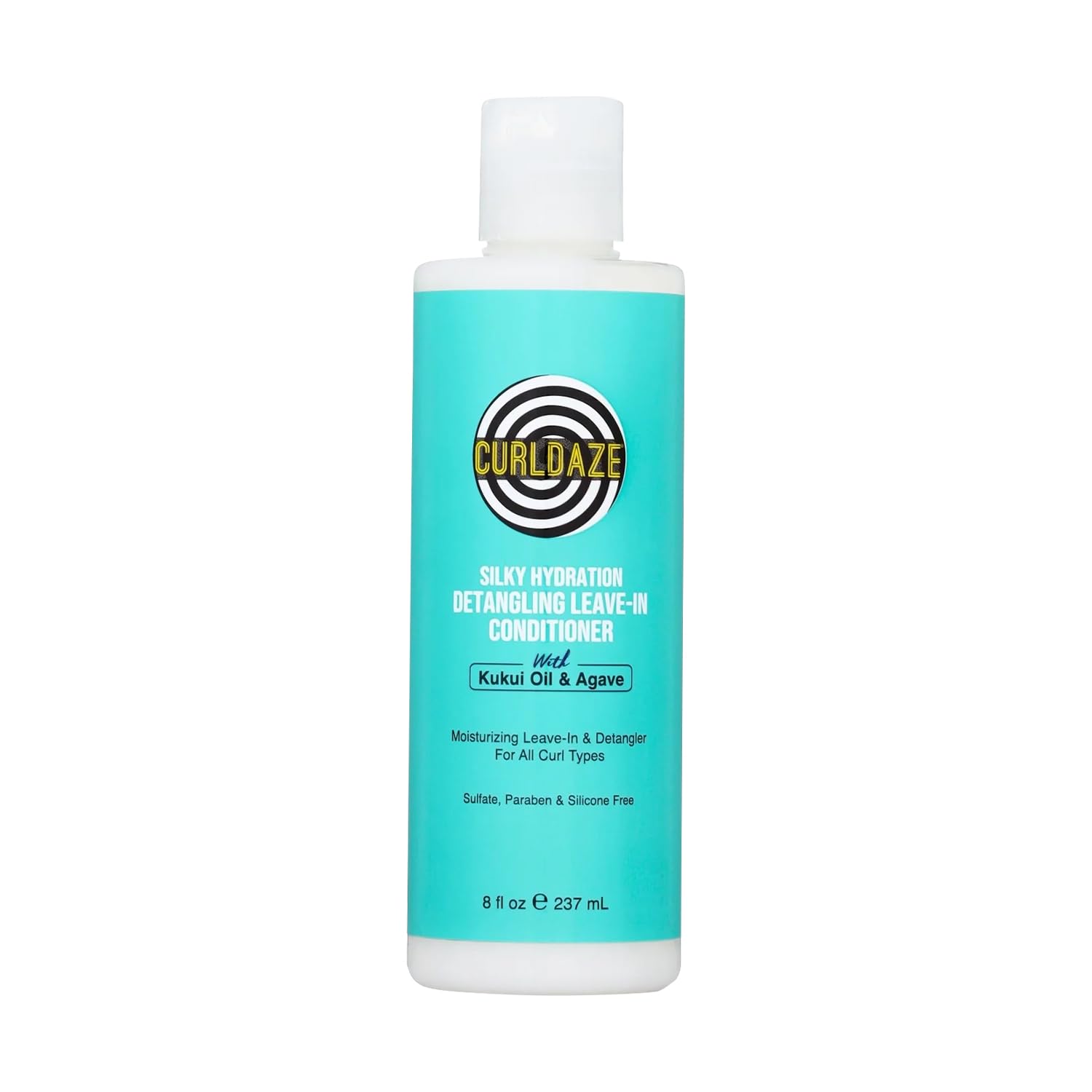 Curldaze Silky Hydration bottle showing detangling formula for smooth, manageable curls.