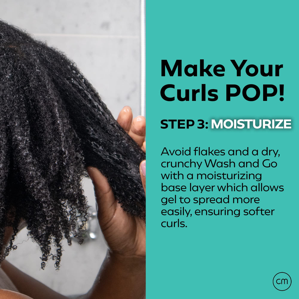 CurlMix Wash + Go Moisturizer application demo for easy styling with gel.
