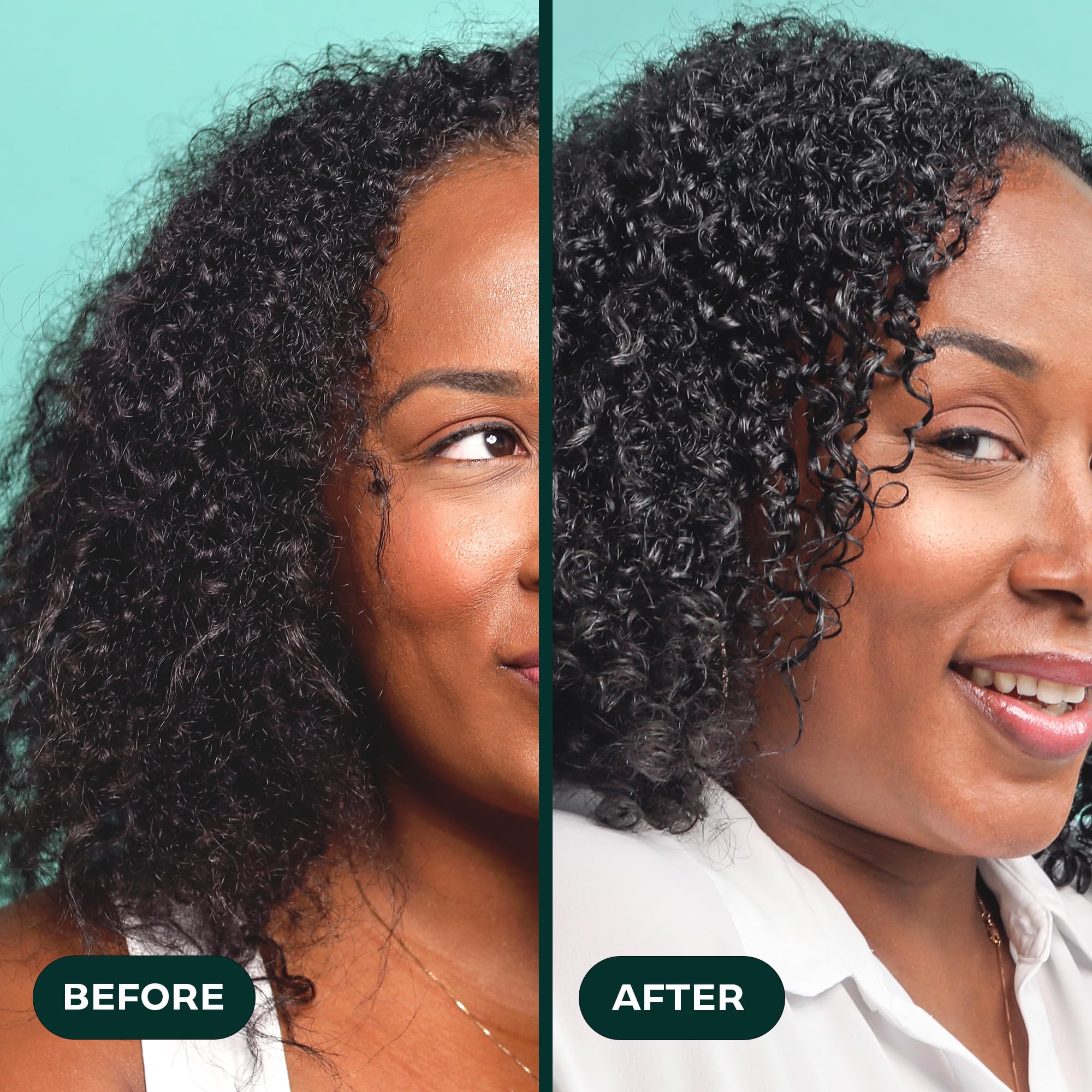 Lifestyle shot of CurlMix Wash + Go Moisturizer used daily on curly hair.