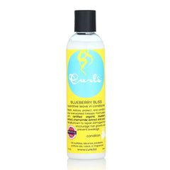 Curls Blueberry Bliss leave-in bottle for detangling and hydration.