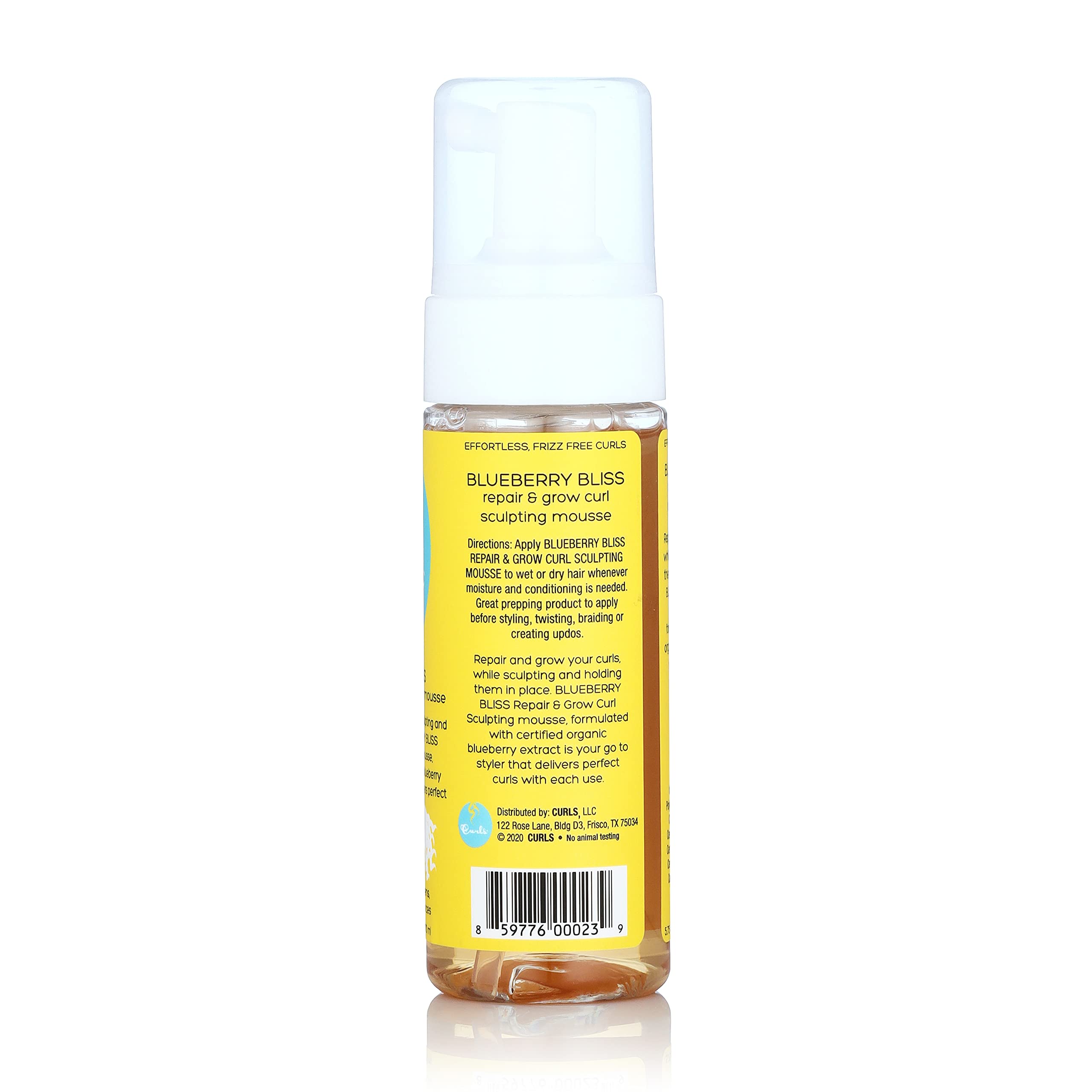 Curls Blueberry Bliss Sculpting Mousse twist-out application defines textured curls.