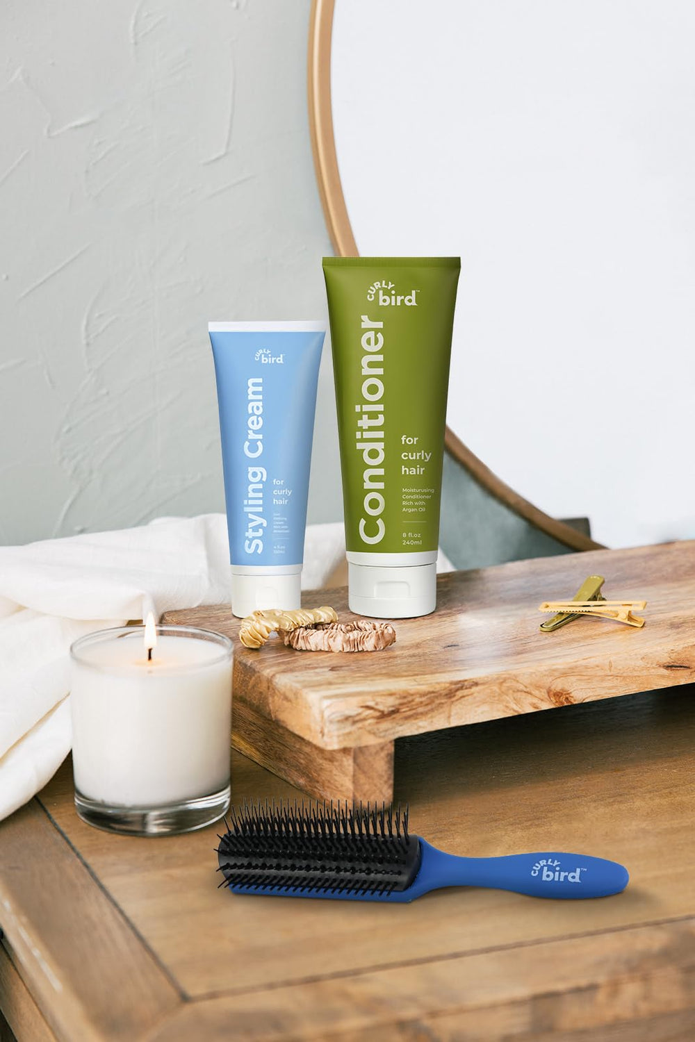 Curly Bird Deep Curl Conditioner silky-smooth texture close-up.
