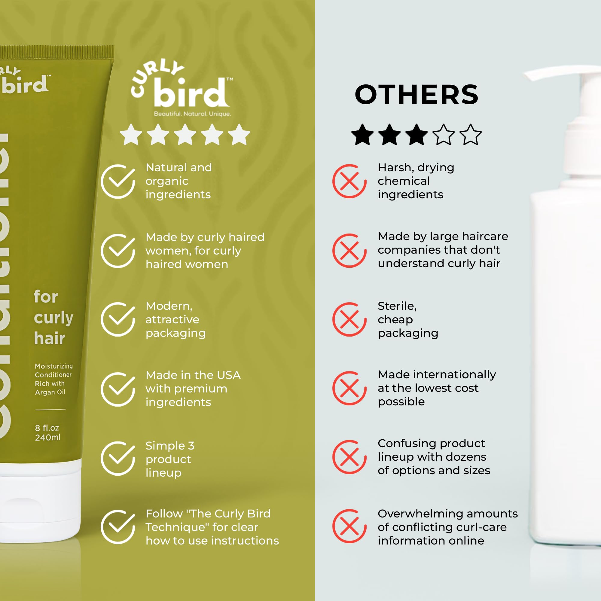 Curly Bird Deep Curl Conditioner kids-safe formula depicted for gentle daily use.