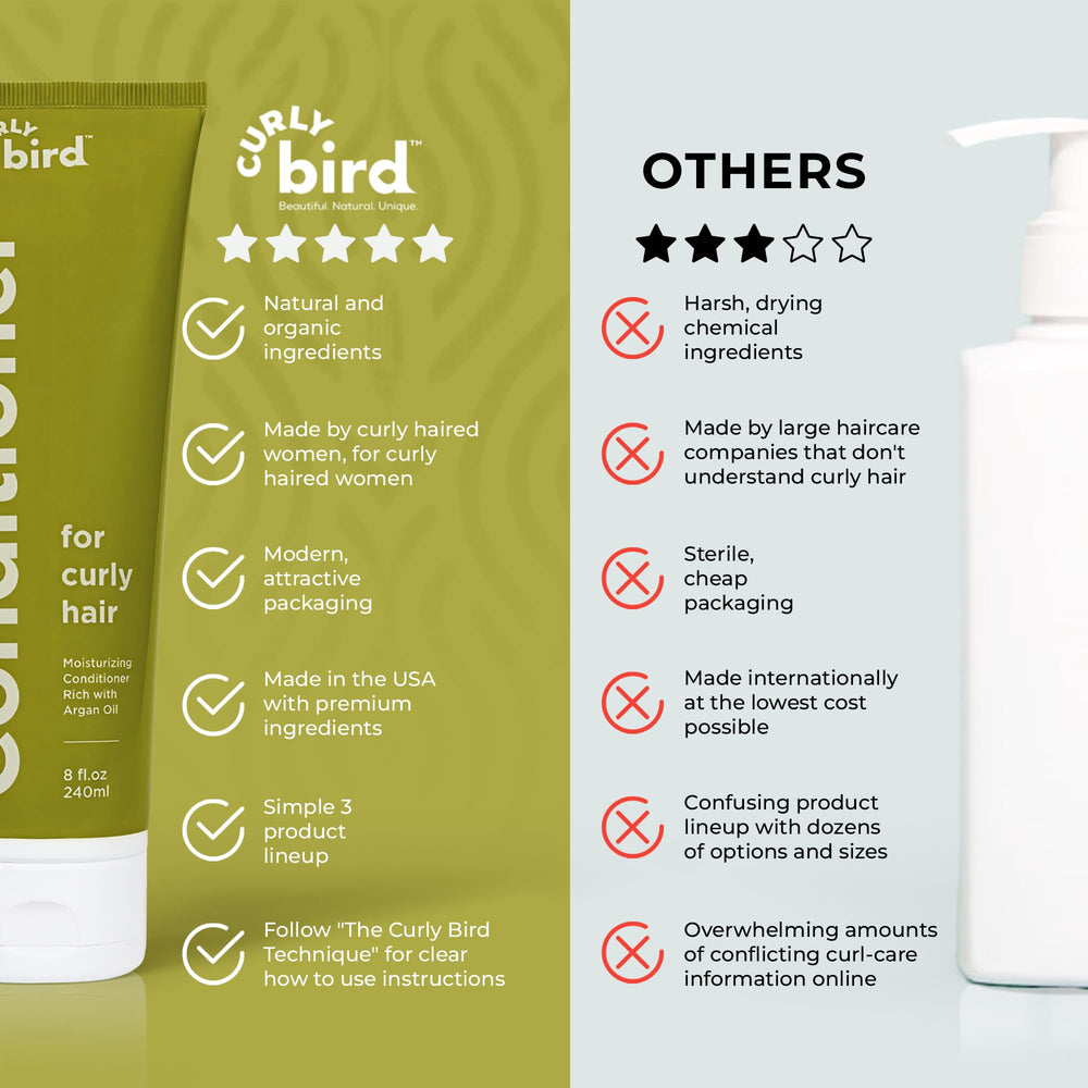 Curly Bird Deep Curl Conditioner kids-safe formula depicted for gentle daily use.