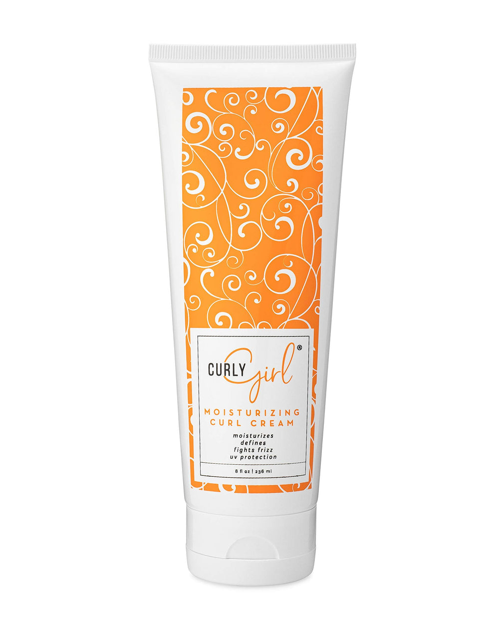 Curly Girl moisturizing curl styling cream bottle for defined, frizz-controlled curls.