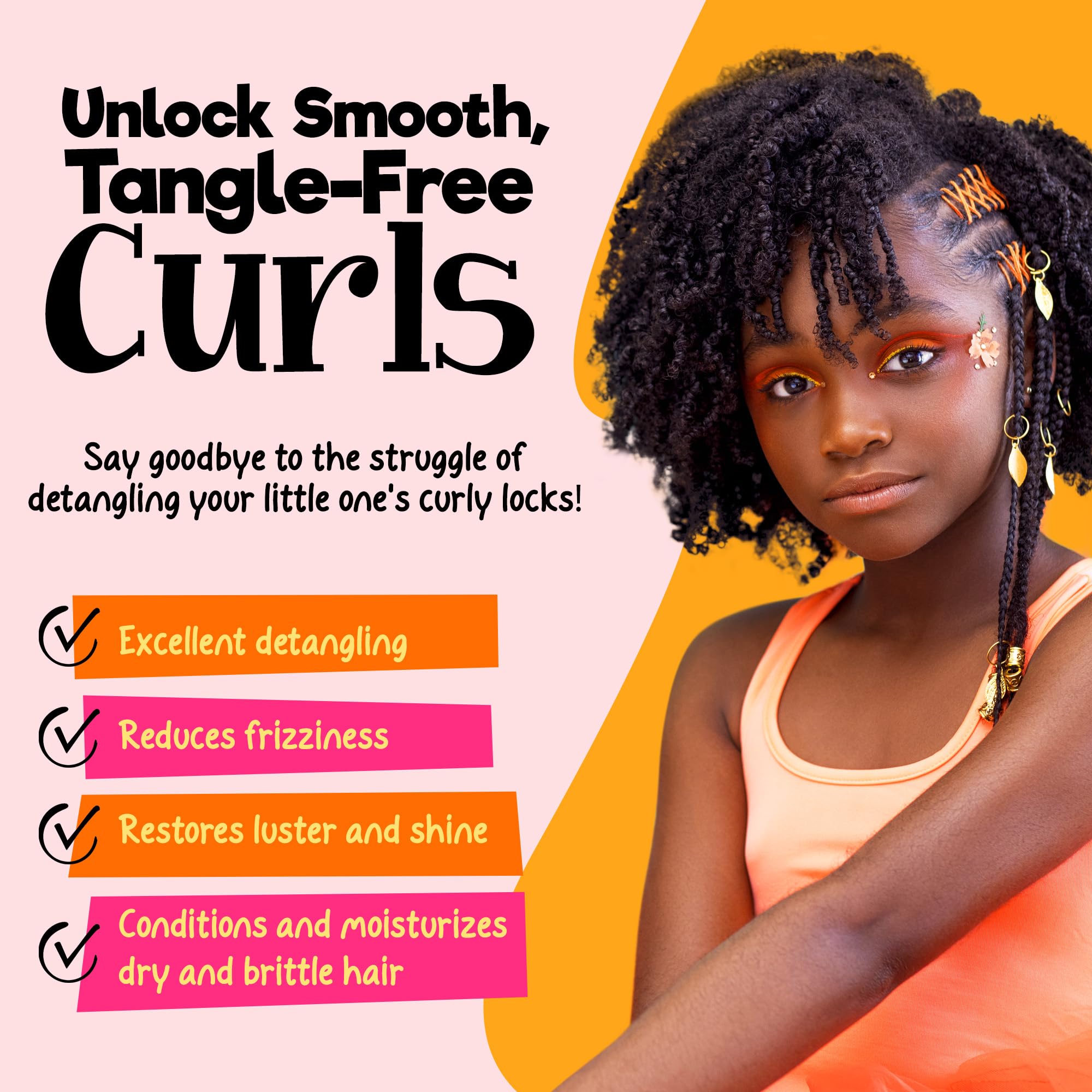 CurlyKids conditioner tube provides frizz control for softer curls