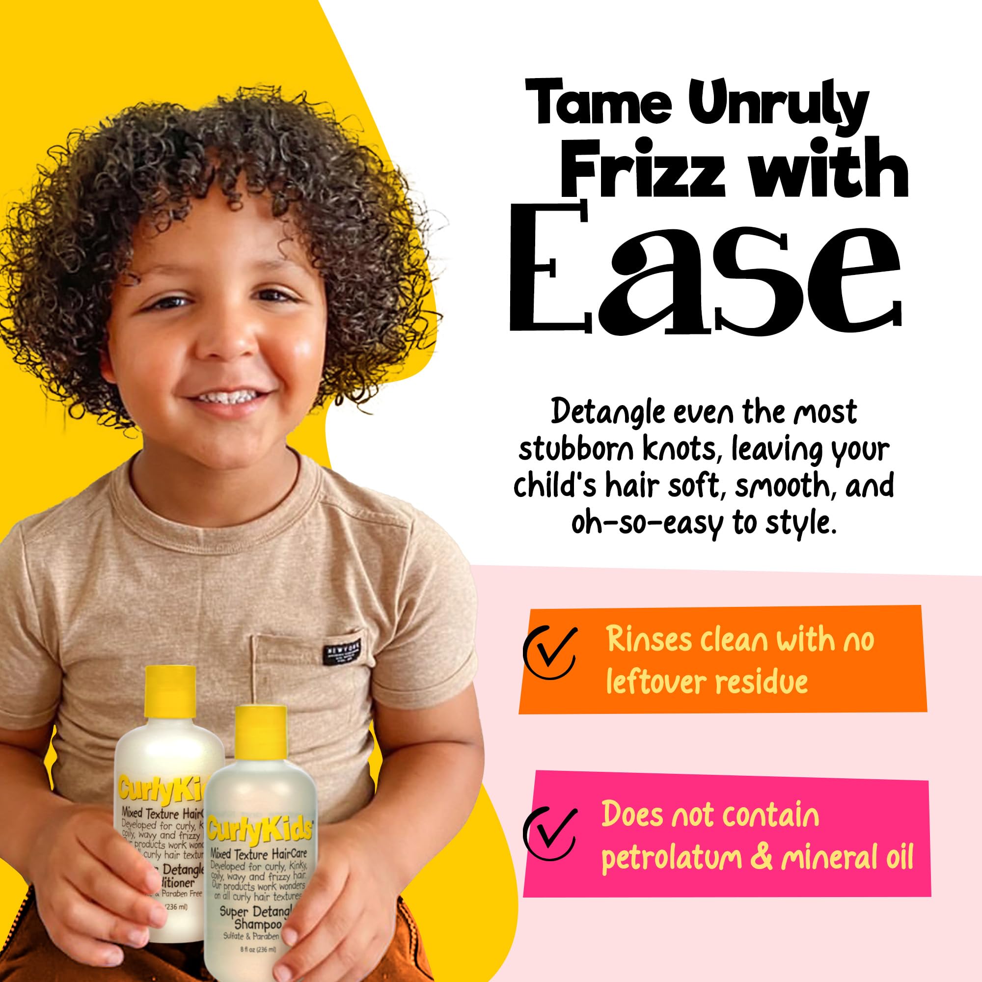 CurlyKids kid with curly hair shows defined, healthy curls