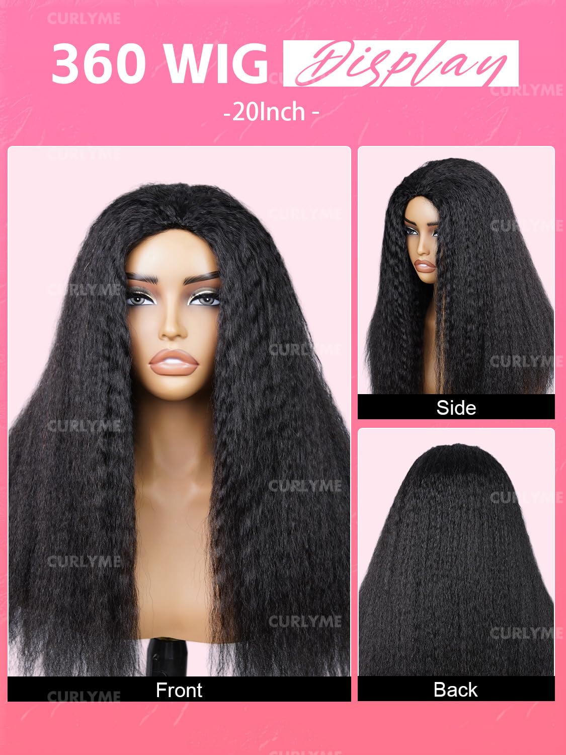 Curlyme half wig 20-inch length worn for versatile styling