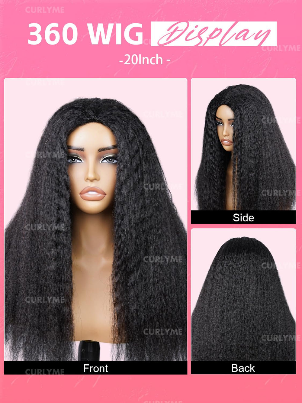 Curlyme half wig 20-inch length worn for versatile styling