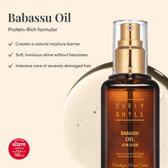 Curlyshyll Babassu Oil dropper delivering nourishment without heaviness.