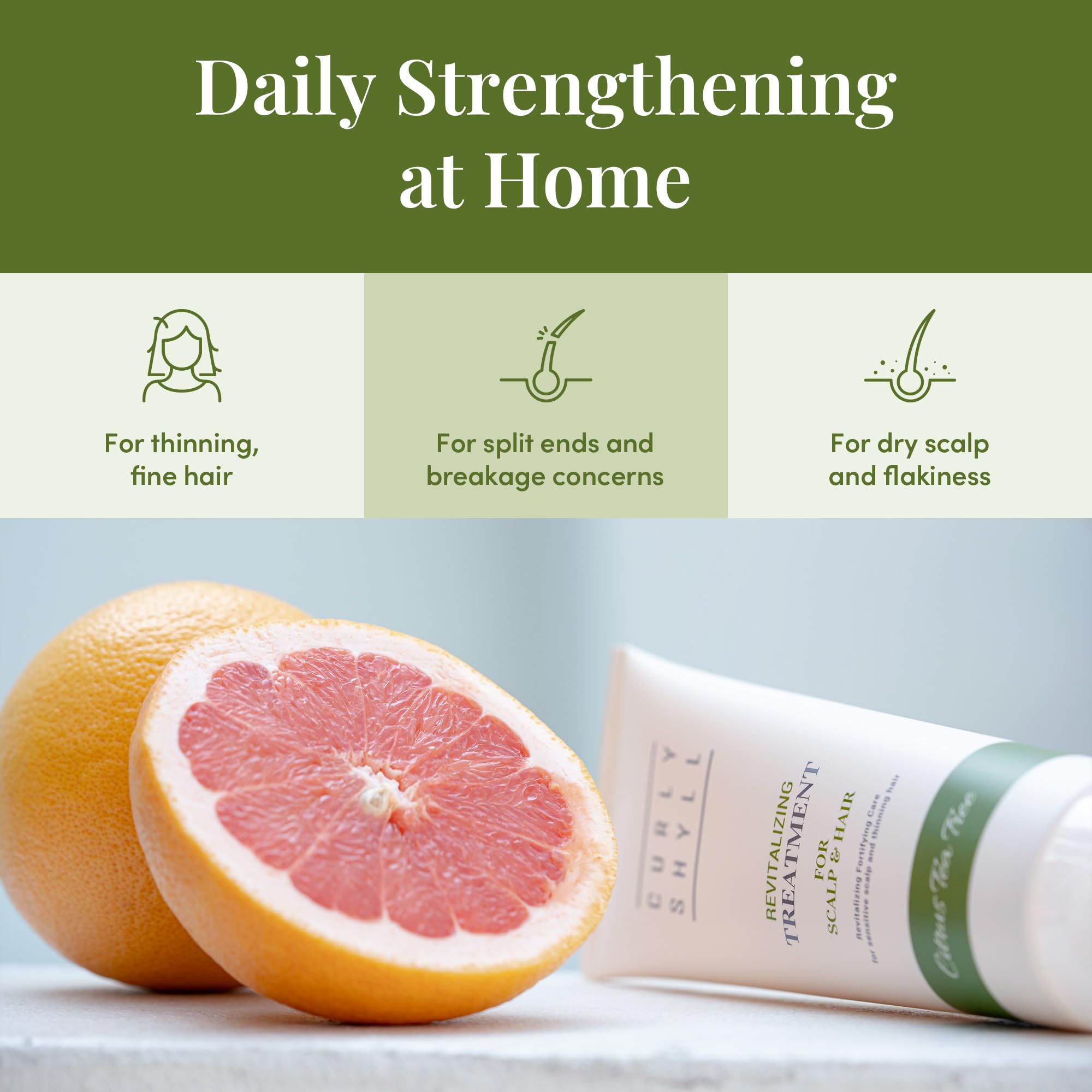 CURLYSHYLL Revitalizing Conditioner applying to scalp for soothing care.