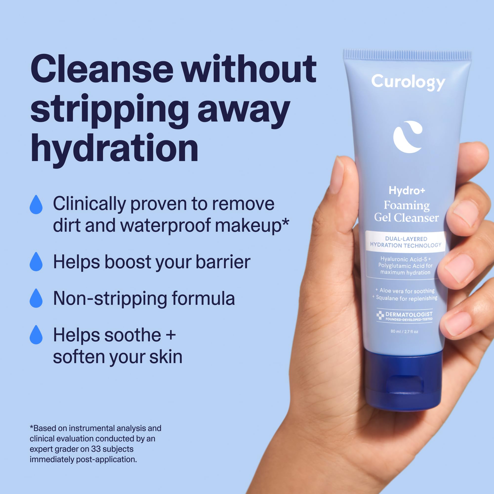 Curology Hydro+ bundle cream moisturizer jar with niacinamide and peptides