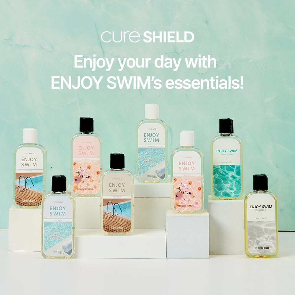 Midnight Bombshell scene in shower promoting luxurious post-swim renewal