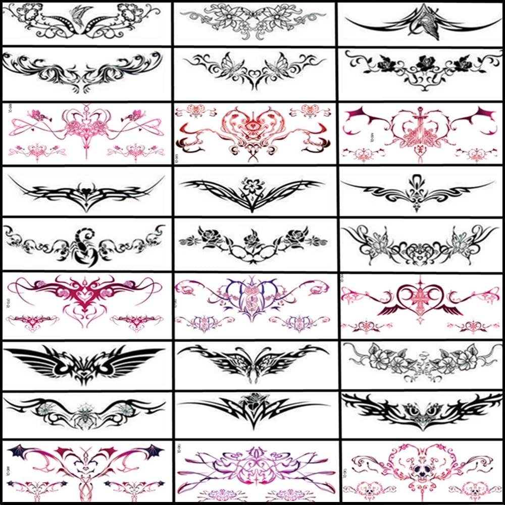 CURTEK 28-sheet sexy abdomen tattoos with realistic ink look on skin