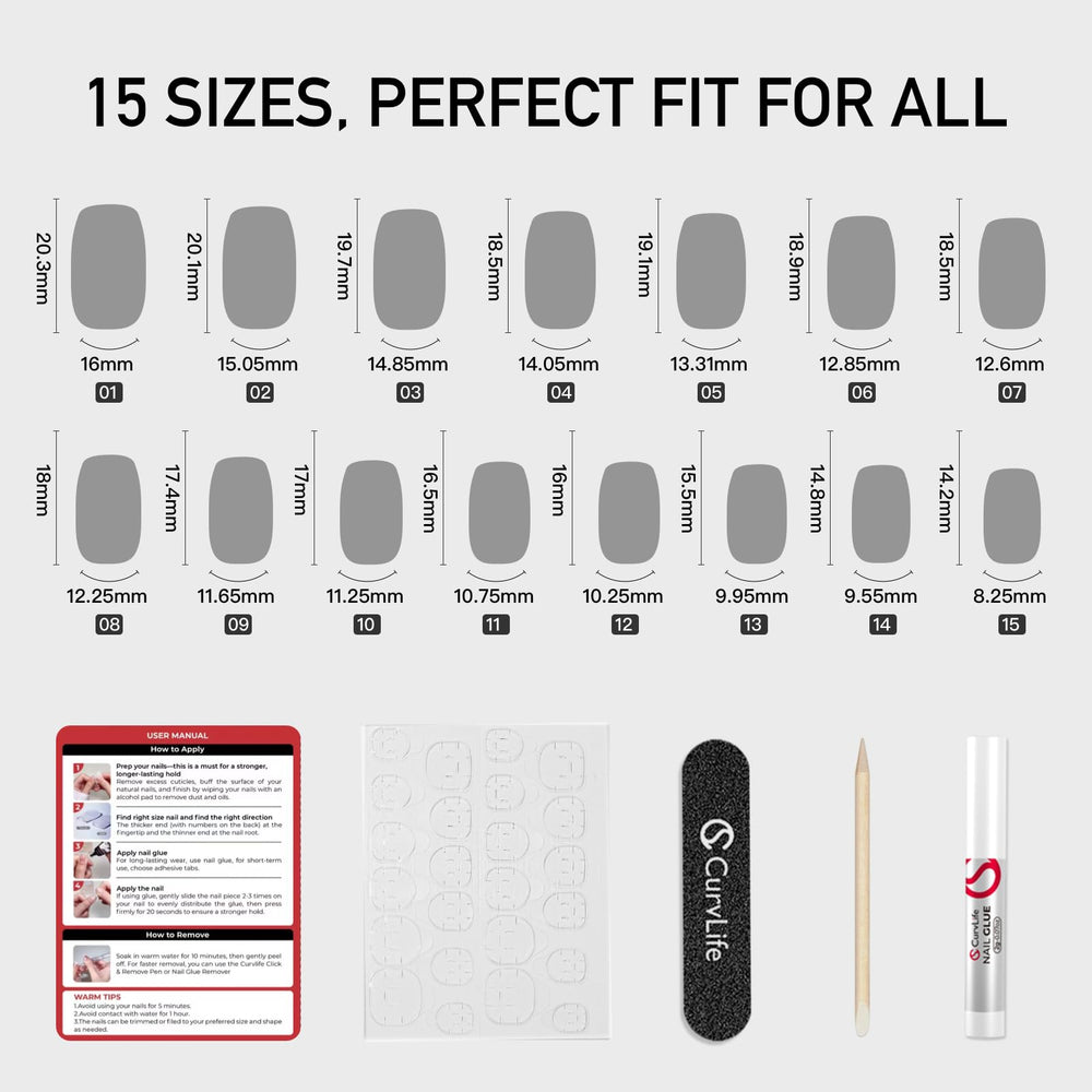 Curvlife nails in action during typing, gardening, and daily tasks.