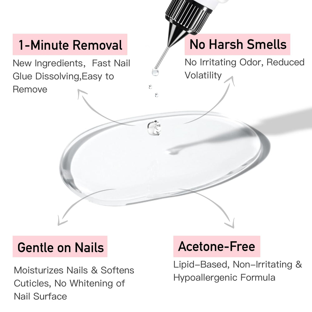 Curvlife press-on nail glue remover bottle for targeted cleaning