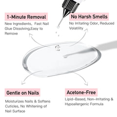 Curvlife press-on nail glue remover bottle for targeted cleaning