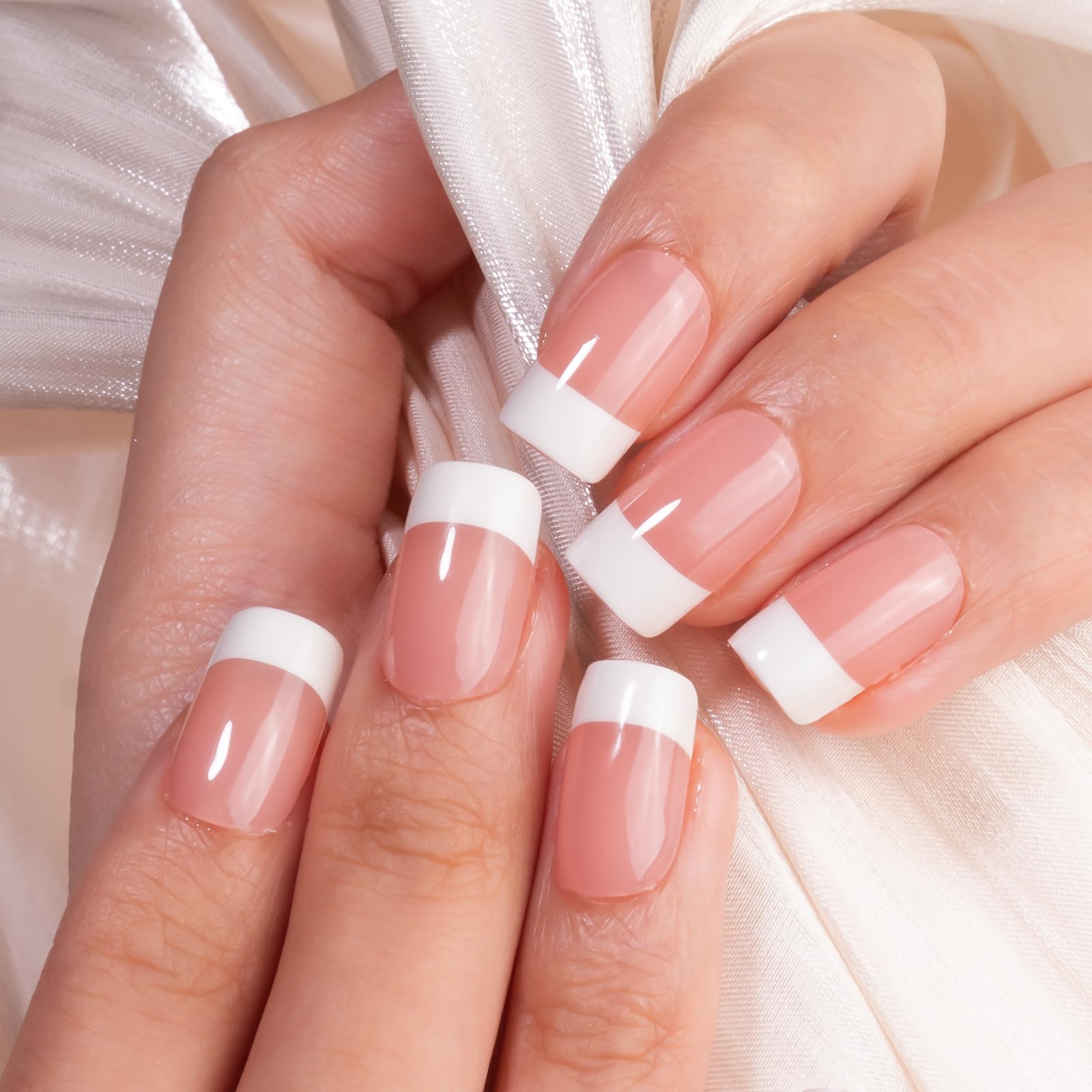 CurvLife press-on nails natural fit demonstrating flexible soft gel for comfortable wear.