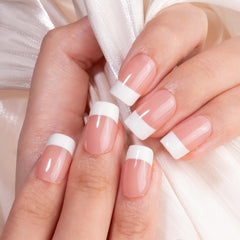 CurvLife press-on nails natural fit demonstrating flexible soft gel for comfortable wear.