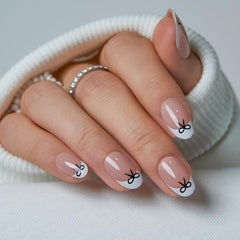 Curvlife press-on nails nude pink with French tip for quick salon-like manicure.