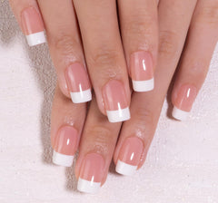 CurvLife Soft Gel French Tip nails overview showing quick, salon-like manicure.