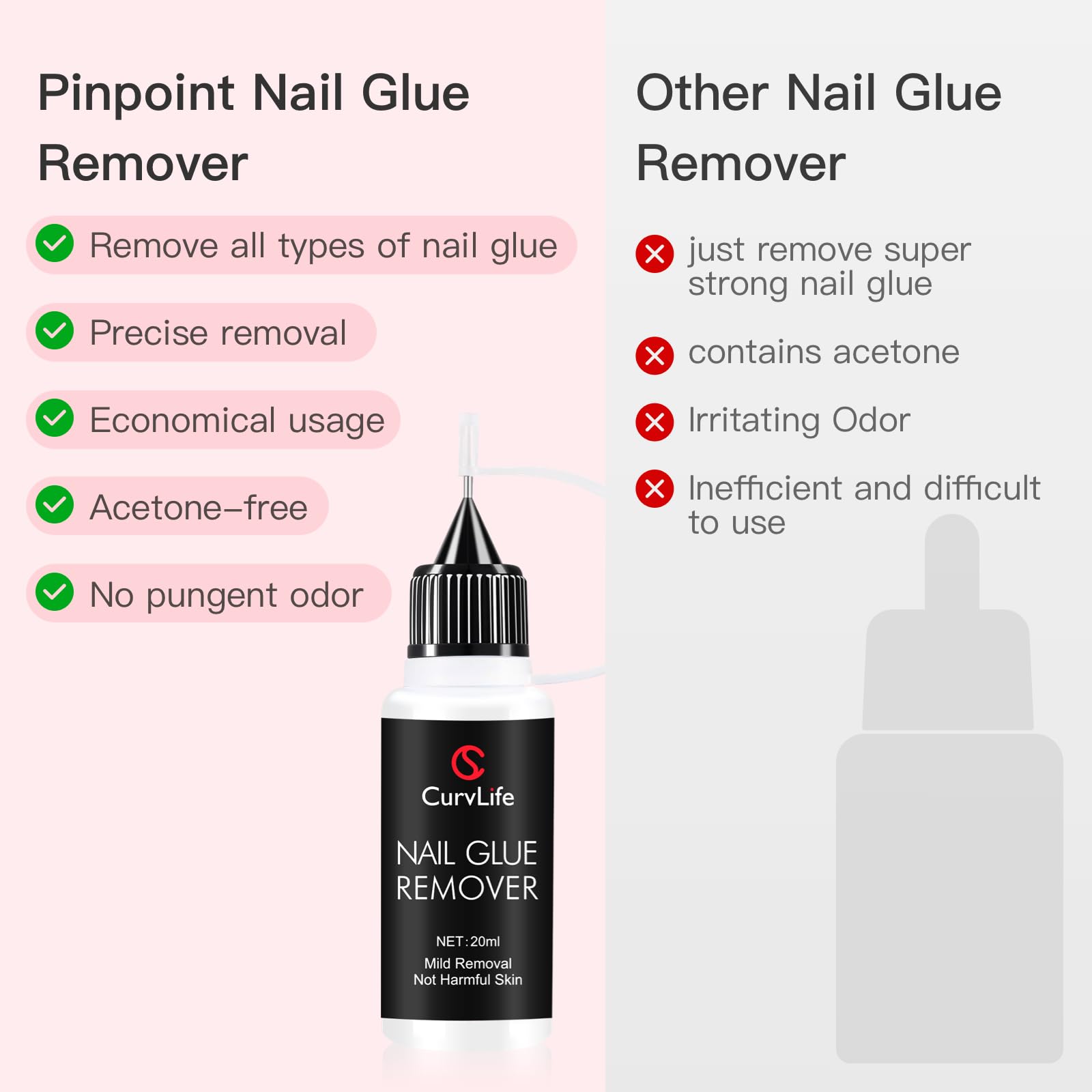 Curvlife wooden applicator for precise, mess-free glue removal
