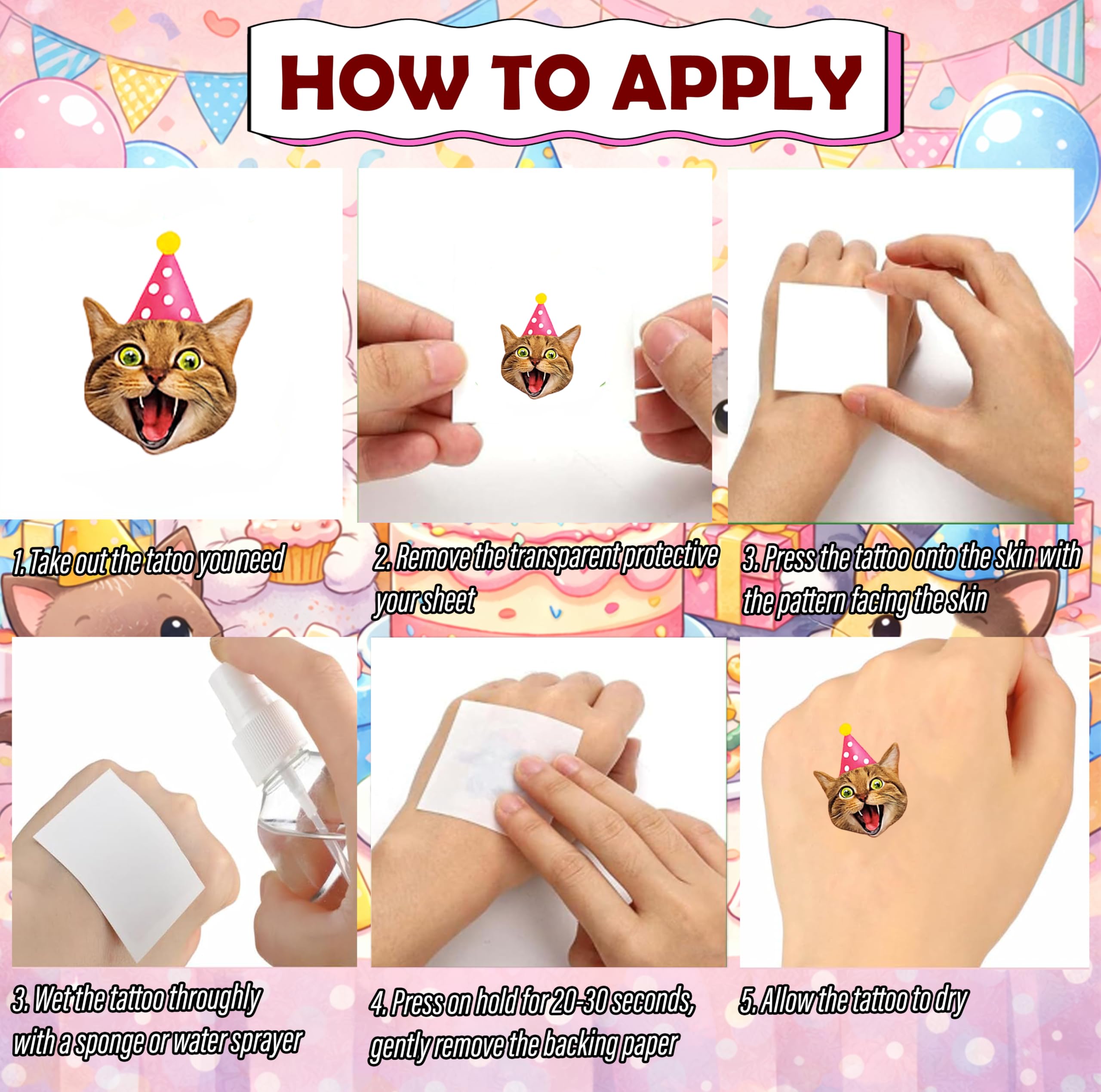 Cute Cat Tattoos safe skin-friendly materials suitable for teens and adults when used as directed.