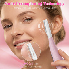 Cutemiss Dermaplane razor shown with facial oil for smoother shave.