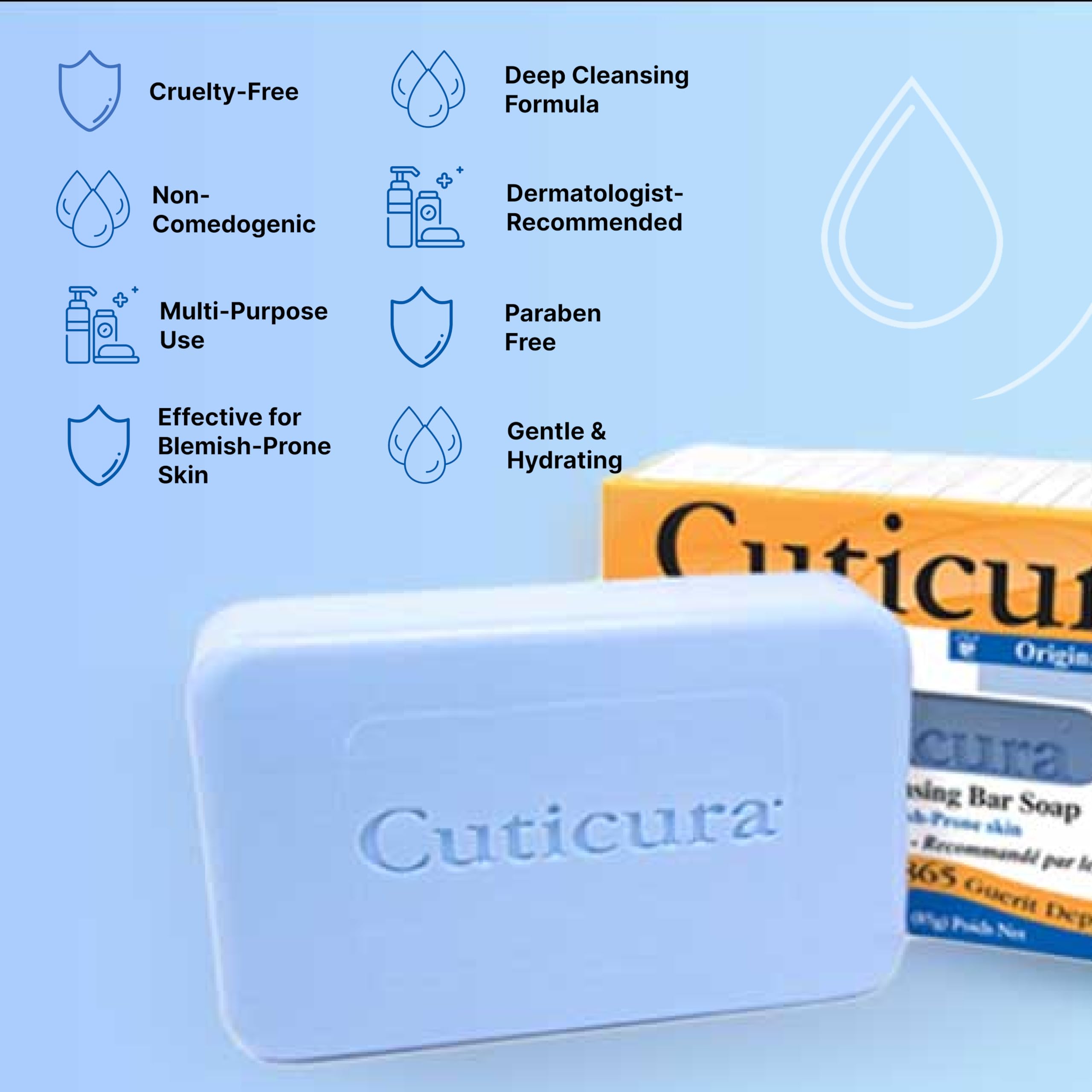 Cuticura Deep Cleansing Soap foam rinse for refreshed skin