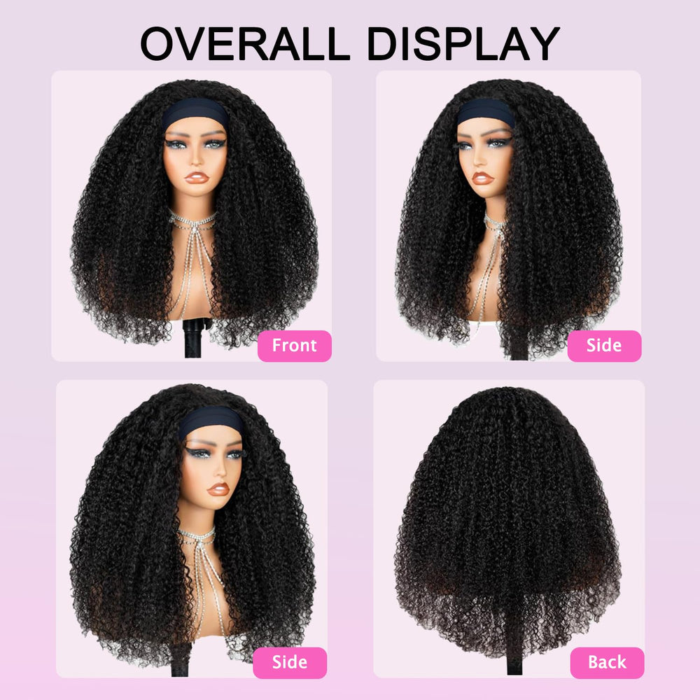 CUUYUN headband wig glueless design enables quick secure wear.