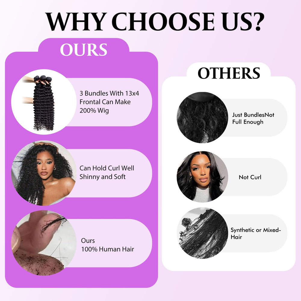 CUUYUN Deep Wave bundles dyed and bleached compatible with styling