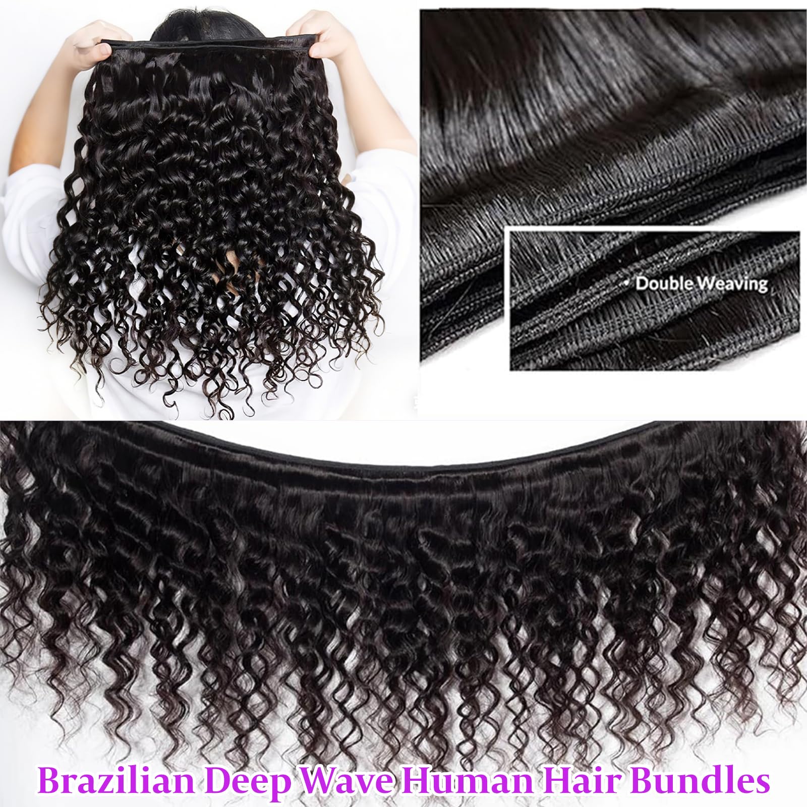 CUUYUN Deep Wave natural black color blends with your hair